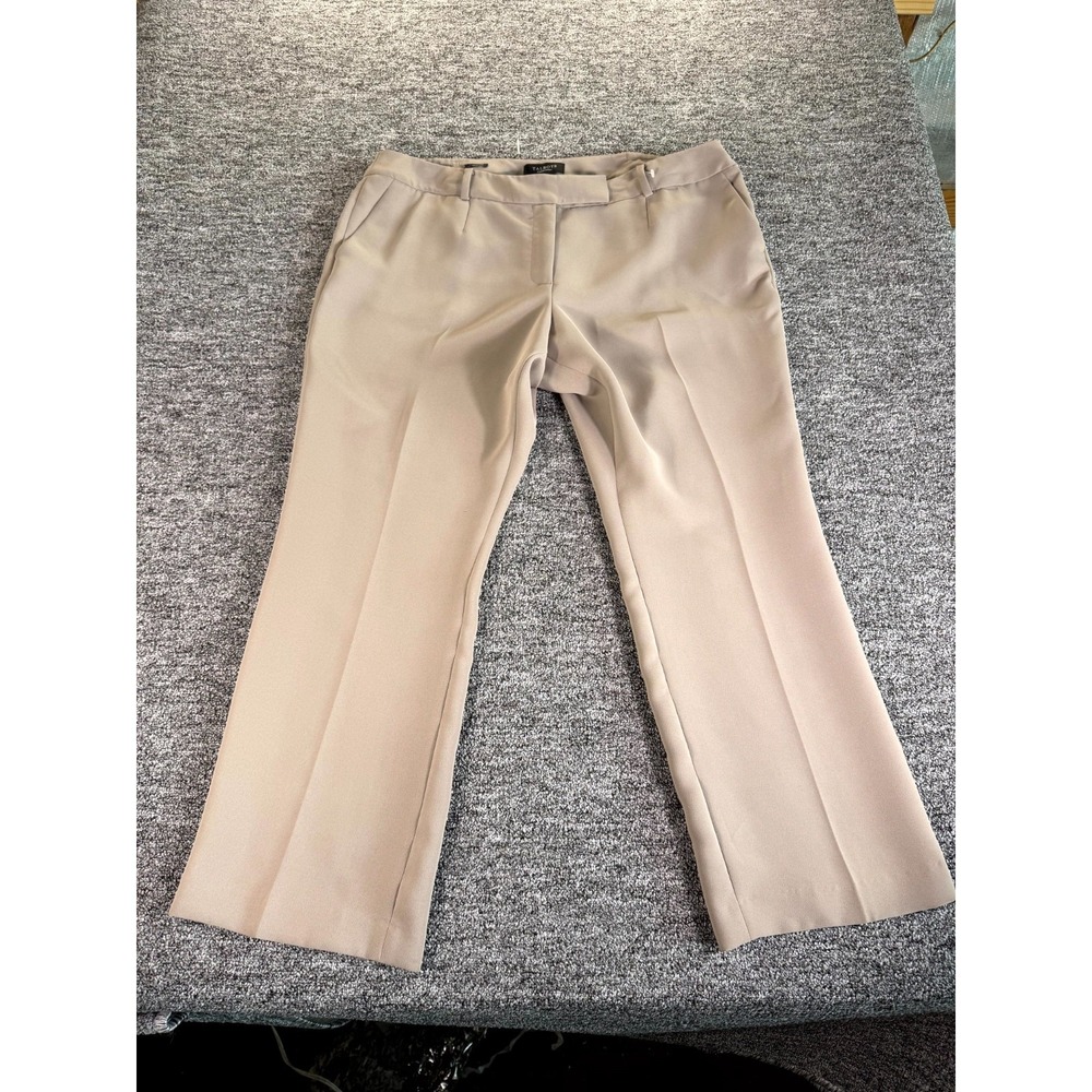 Talbots Heritage Dress Pants Womans 18 Petites Beige Slash Pockets Straight Leg
